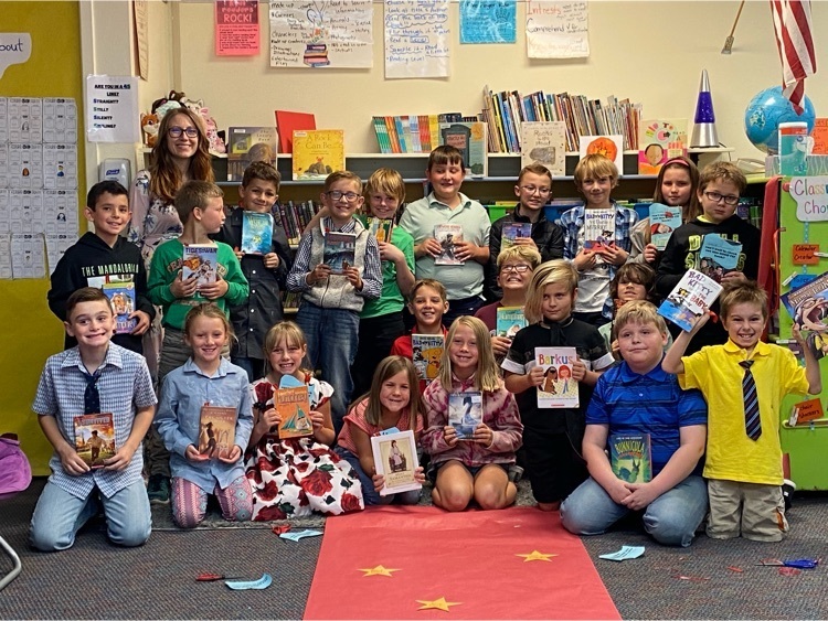 whole class with their books